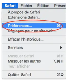 Safari menu